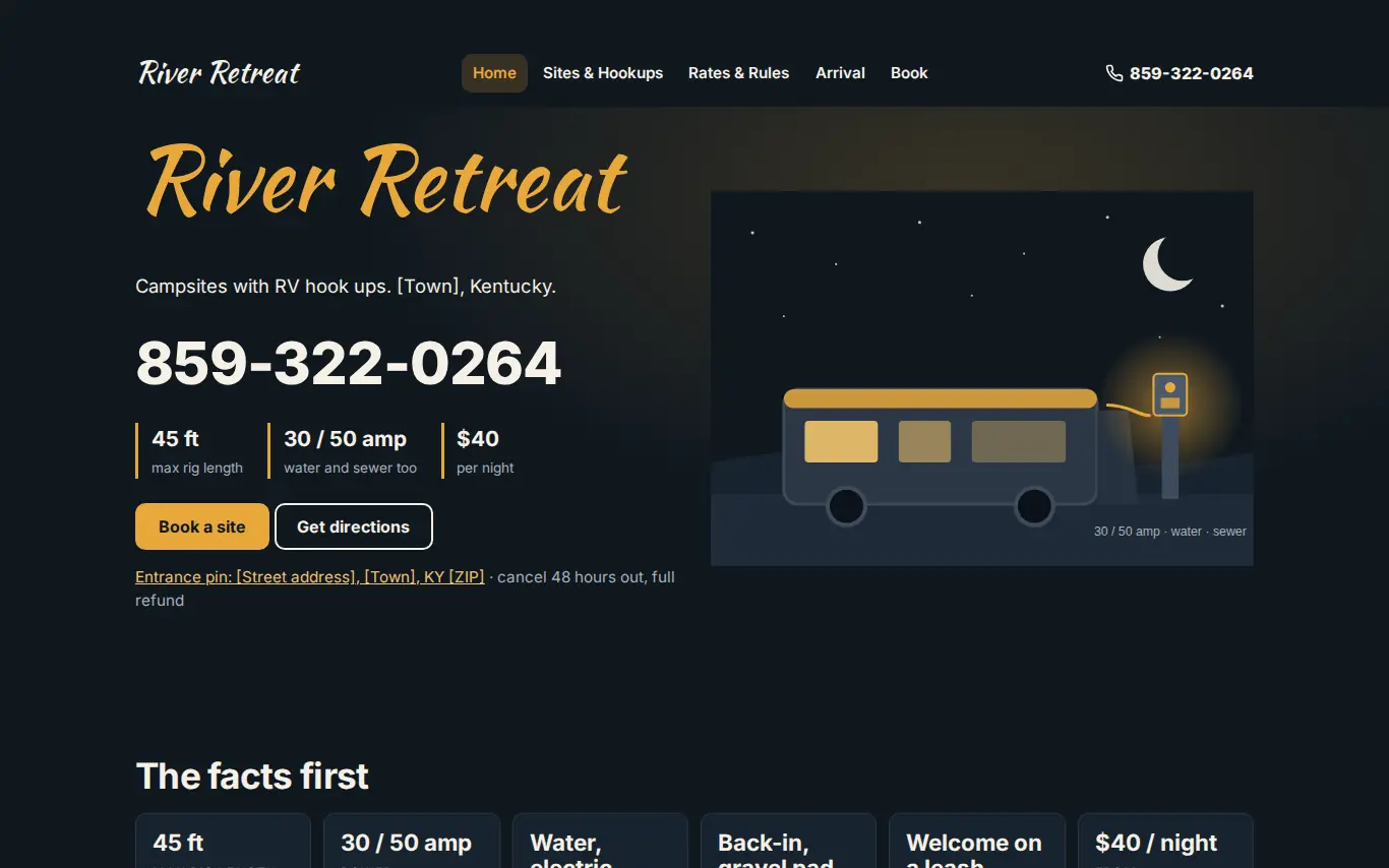 Night Arrival homepage preview